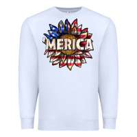 White merica with sunflower Premium Sweatshirt - texasbilliewilder
