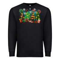 Black christmas trees with football Premium Sweatshirt - Zillion Design Studio