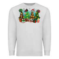 Dove Grey christmas trees with football Premium Sweatshirt - Zillion Design Studio