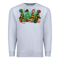 Heather Grey christmas trees with football Premium Sweatshirt - Zillion Design Studio