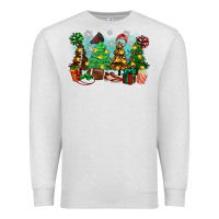Oatmeal Heather christmas trees with football Premium Sweatshirt - Zillion Design Studio