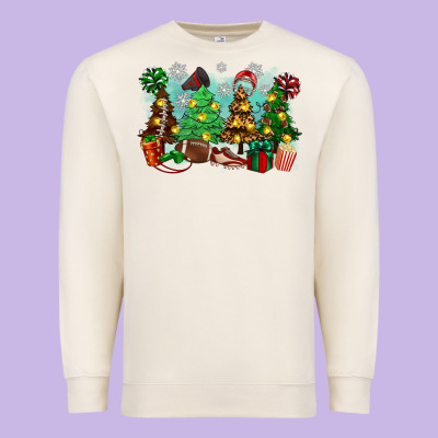 Premium Sweatshirt christmas trees with football
