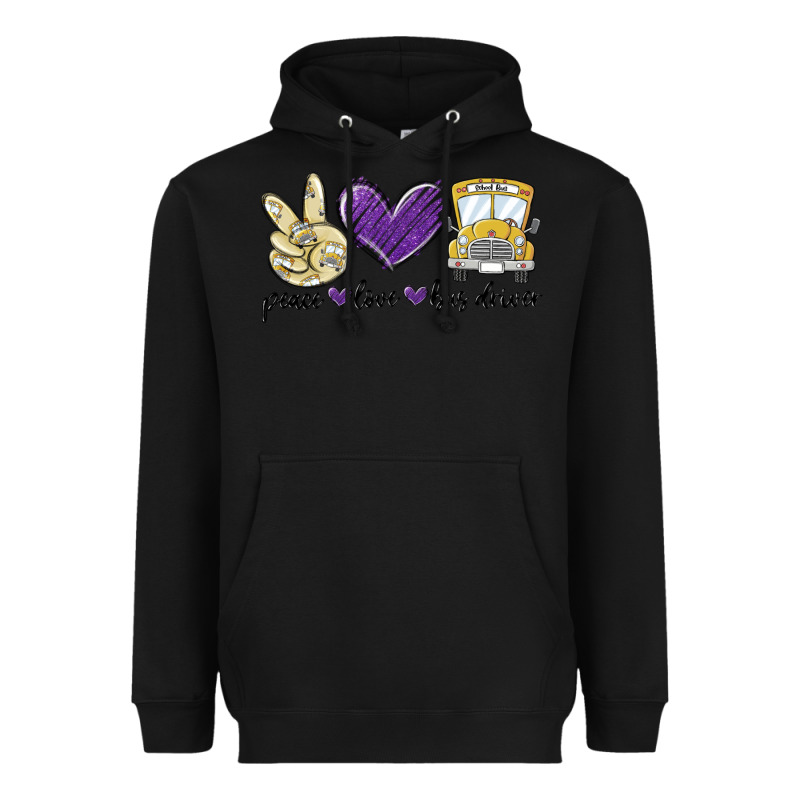 Peace Love Bus Driver Heavyweight Hoodie by MaliasSmallBusiness | Teevron