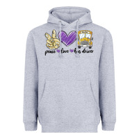 Heather Grey peace love bus driver Heavyweight Hoodie - MaliasSmallBusiness