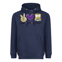 Navy peace love bus driver Heavyweight Hoodie - MaliasSmallBusiness