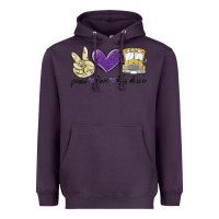 Plum peace love bus driver Heavyweight Hoodie - MaliasSmallBusiness