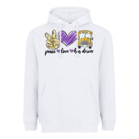 White peace love bus driver Heavyweight Hoodie - MaliasSmallBusiness