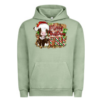 Pigment Oil Green merry christmas y'all cow Urban Hoodie - Artiststas