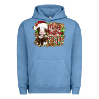 Pigment Pebble Blue merry christmas y'all cow Urban Hoodie - Artiststas