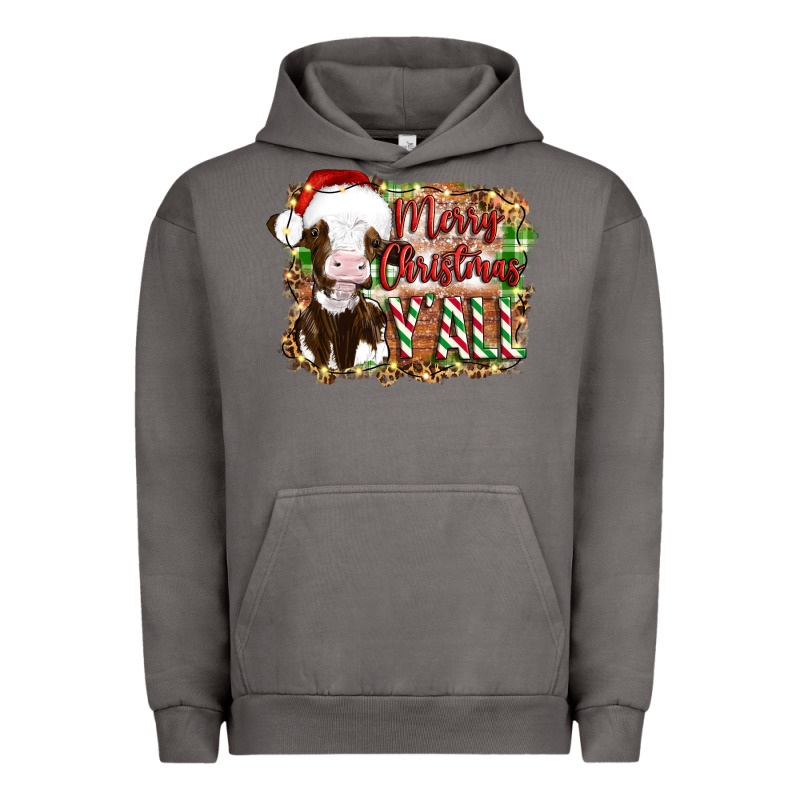 Merry Christmas Y'all Cow Urban Hoodie by Artiststas | Teevron