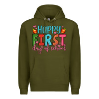 Army Green happy first day of school Premium Hoodie - JahusDesignShop
