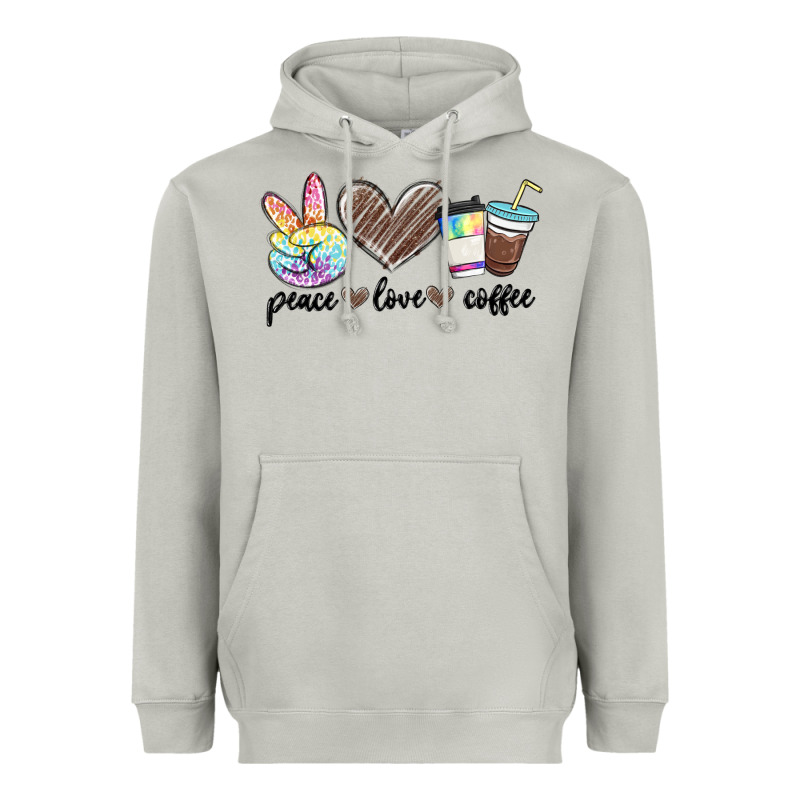 Peace Love Coffee Heavyweight Hoodie by MaliasSmallBusiness | Teevron