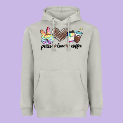 Heavyweight Hoodie peace love coffee