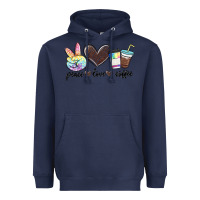 Navy peace love coffee Heavyweight Hoodie - MaliasSmallBusiness