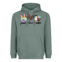 Sage peace love coffee Heavyweight Hoodie - MaliasSmallBusiness