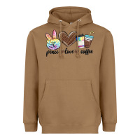Toasted Coconut peace love coffee Heavyweight Hoodie - MaliasSmallBusiness