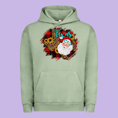 Texas Santa Wood Slice Ornament Urban Hoodie Designed By Jahusdesignshop