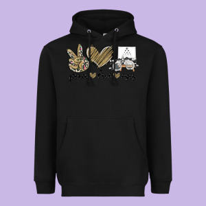 Peace Love Eyes Heavyweight Hoodie Designed By Maliassmallbusiness