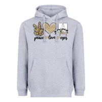 Heather Grey peace love eyes Heavyweight Hoodie - MaliasSmallBusiness