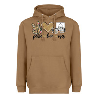 Toasted Coconut peace love eyes Heavyweight Hoodie - MaliasSmallBusiness