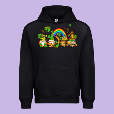 St Patricks Gnomes With Rainbow Urban Hoodie Designed By Adodesignshop
