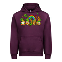 Mauve Wine st patricks gnomes with rainbow Urban Hoodie - AdoDesignShop