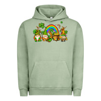 Pigment Oil Green st patricks gnomes with rainbow Urban Hoodie - AdoDesignShop