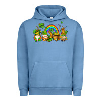 Pigment Pebble Blue st patricks gnomes with rainbow Urban Hoodie - AdoDesignShop