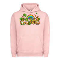 Pigment Salmon st patricks gnomes with rainbow Urban Hoodie - AdoDesignShop