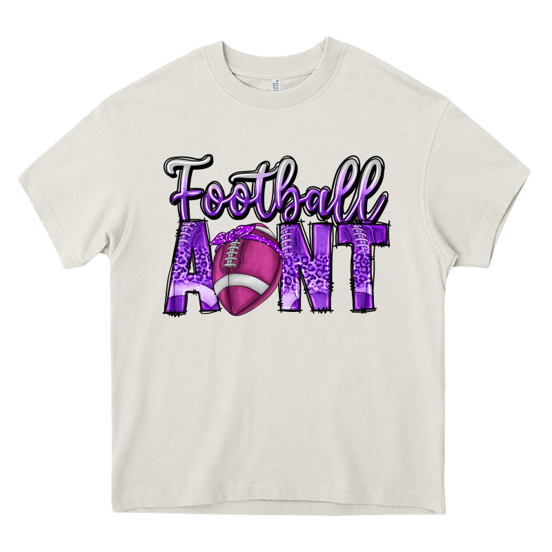 Football Aunt Heavy Core Tee by CowhideDigitalArt | Teevron