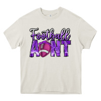 Cream football aunt Heavy Core Tee - CowhideDigitalArt