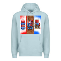 Blue Mist usa macaroon and boots Premium Hoodie - AdoDesignShop