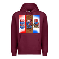 Burgundy usa macaroon and boots Premium Hoodie - AdoDesignShop