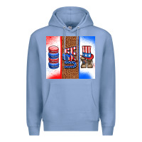 Colony Blue usa macaroon and boots Premium Hoodie - AdoDesignShop