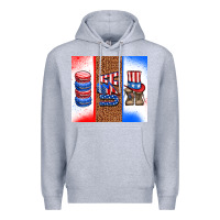 Heather Grey usa macaroon and boots Premium Hoodie - AdoDesignShop