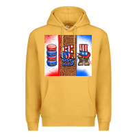 Mustard usa macaroon and boots Premium Hoodie - AdoDesignShop