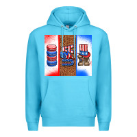 Ocean Blue usa macaroon and boots Premium Hoodie - AdoDesignShop