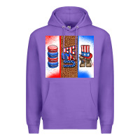 Purple usa macaroon and boots Premium Hoodie - AdoDesignShop