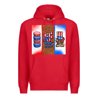 Red usa macaroon and boots Premium Hoodie - AdoDesignShop