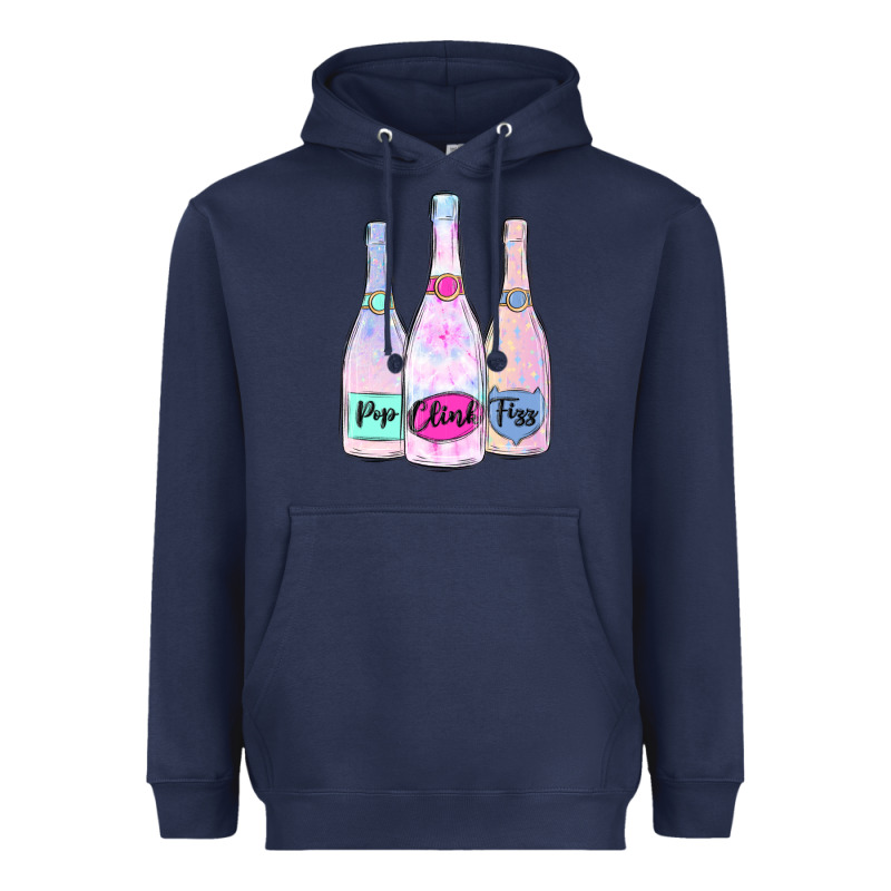 Pop Clink Fizz Champagne Bubbly Heavyweight Hoodie by MaliasSmallBusiness | Teevron
