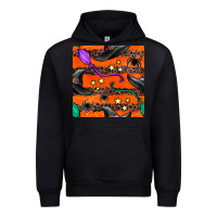 Black halloween witch hats leopard seamless pattern Urban Hoodie - BundleAndBundleShop
