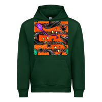 Forest Green halloween witch hats leopard seamless pattern Urban Hoodie - BundleAndBundleShop