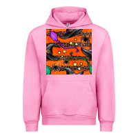 Fuchsia Pink halloween witch hats leopard seamless pattern Urban Hoodie - BundleAndBundleShop