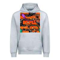 Heather Grey halloween witch hats leopard seamless pattern Urban Hoodie - BundleAndBundleShop