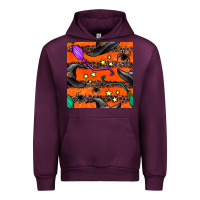 Mauve Wine halloween witch hats leopard seamless pattern Urban Hoodie - BundleAndBundleShop