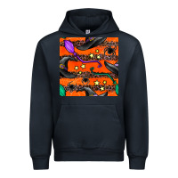 Navy halloween witch hats leopard seamless pattern Urban Hoodie - BundleAndBundleShop