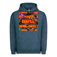Pigment Midnight Navy halloween witch hats leopard seamless pattern Urban Hoodie - BundleAndBundleShop