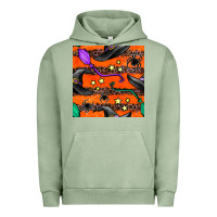 Pigment Oil Green halloween witch hats leopard seamless pattern Urban Hoodie - BundleAndBundleShop