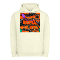 Pigment Pistachio halloween witch hats leopard seamless pattern Urban Hoodie - BundleAndBundleShop