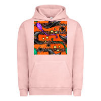Pigment Salmon halloween witch hats leopard seamless pattern Urban Hoodie - BundleAndBundleShop